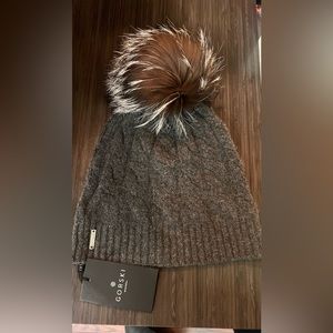 Fox fur cashmere hat